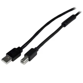 StarTech 20m / 65 ft Active USB 2.0 A to B Cable - Long 20 m USB Cable - 20m USB Printer Cable - 1x USB A (M), 1x USB B (M) - Black (USB2HAB65AC) - USB cable - USB Type B (M) to USB (M) - USB 2.0 - 20 m - black - for P/N: ICUSB232D