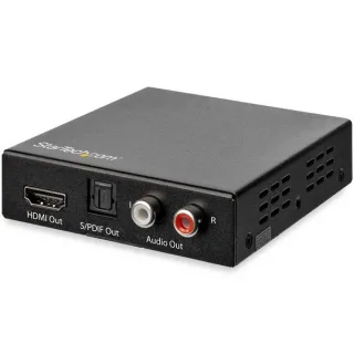 Startech HDMI Audio Extractor - 4K 60Hz - HDMI Audio De-embedder - HDR - Toslink Optical Audio - Dual RCA Audio - HDMI Audio (HD202A) - HDMI audio signal extractor - black