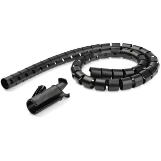 Startech 2.5m (8.2ft) Cable Management Sleeve - 1.8" Diameter - Expandable Coiled Cord Organizer w/ Cable Loading Tool (CMSCOILED4) - Cable sleeving kit - black - 2.5 m