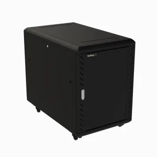 Startech 15U 19" Server Rack Cabinet, 4 Post Adjustable Depth (6-32") Locking Knock Down Network/Computer Equipment Enclosure, Mobile with Glass Door & Casters, HP ProLiant ThinkServer - 15U Knock Down Rack (RK1536BKF) - Rack cabinet - 4-post - floor-stan