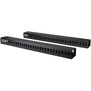 Startech Vertical Cable Organizer with Finger Ducts - Vertical Cable Management Panel - Rack-Mount Cable Raceway - 0U - 6 ft. (CMVER40UF) - Cable organizer - 1.83 m - black - 40U - for P/N: RK2537BKM, RK4242BK24, RK4242BK30