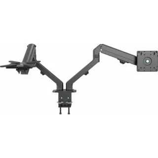 Vision VFM-DAD/4 - Mounting kit - adjustable arm - for 2 LCD displays or LCD display and notebook / tablet - aluminium, steel - matte black - screen size: 17"-27" - desk-mountable