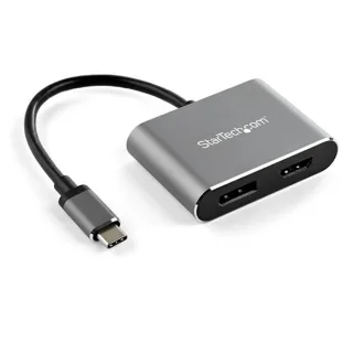 Startech USB C Multiport Video Adapter, 4K 60Hz USB-C to HDMI 2.0 or DisplayPort 1.2 Monitor Adapter, USB Type-C 2-in-1 Display Converter HDMI/DP HBR2 HDR, Thunderbolt 3 Compatible - USB-C 2 in 1 Adapter (CDP2DPHD) - Adapter - USB-C male to HDMI, DisplayP