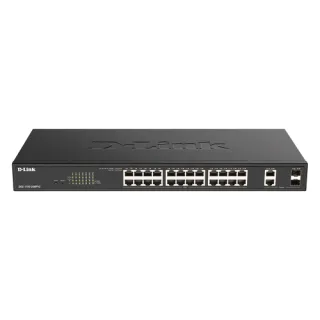 D-Link DGS 1100-26MPV2 - Switch - smart - 24 x 10/100/1000 (PoE+) + 2 x combo Gigabit SFP - rack-mountable - PoE+ (370 W)