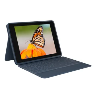 Logitech Rugged Combo 3 - Keyboard and folio case - Apple Smart connector - UK - classic blue