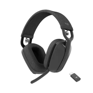 Logitech Zone Vibe Wireless - Headset - full size - Bluetooth - wireless - USB-C via Bluetooth adapter - graphite - Optimised for UC