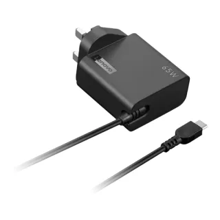 Lenovo - USB-C power adapter - AC 100-240 V - 65 Watt - United Kingdom - black