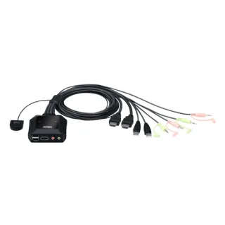 ATEN CS22H - KVM / audio / USB switch - 2 x KVM / audio / USB - 1 local user - desktop - for VanCryst VS182B, VS184B