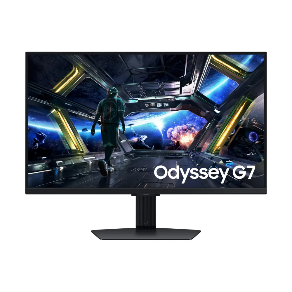 Samsung Odyssey G7 S27DG702EU - G70D Series - LED monitor - Smart - gaming - 27" - 3840 x 2160 4K UHD (2160p) @ 144 Hz - Fast IPS - 350 cd/m² - 1000:1 - DisplayHDR 400 - 1 ms - 2xHDMI, DisplayPort - speakers - black