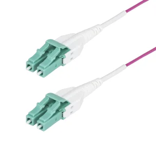 Startech 7m (23ft) LC/LC (UPC) OM4 Multimode Fiber Optic Cable, OFNR - Patch cable - LC/UPC duplex multi-mode (M) to LC/UPC duplex multi-mode (M) - 7 m - 7 m - 1.6 mm - fibre optic - duplex - 50 / 125 micron - OM4 - OFNR - jumper - erika violet