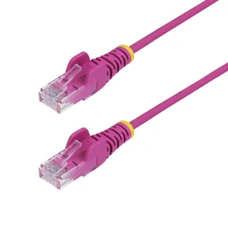 Startech 2.5m Pink Slim CAT6 Ethernet Cable, Snagless, 28AWG, LSZH - Patch cable - RJ-45 (M) to RJ-45 (M) - 2.5 m - 3.6 mm - UTP - CAT 5/5e/6 - IEEE 802.3bt - halogen-free, snagless - pink
