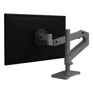 Single monitor arm with tall pole - For screens sized up to 34" - Weight Capacity: 4 to 22 lbs (1.8 to 10 kg). Display depth greater than 3.6" (9 cm) may affect weight capacity - Dark Grey - Desk-mountable (Clamp)