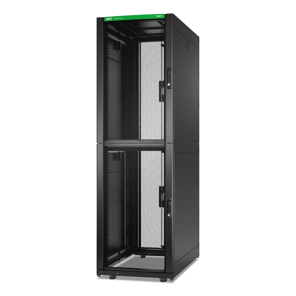 APC NetShelter SX Colocation - Rack cabinet - 2 x 600W x 1070D mm, with sides - floor-standing - black - 42U - 19" - TAA Compliant