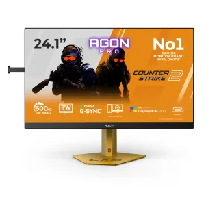 AOC AGON PRO CS24A - Counter Strike 2 Edition - LED monitor - gaming - 24" (24.1" viewable) - 1920 x 1080 Full HD (1080p) @ 600 Hz - Ultra-Fast TN eSports - 500 cd/m² - 1000:1 - DisplayHDR 400 - 0.3 ms - 2xHDMI, DisplayPort - orange, black