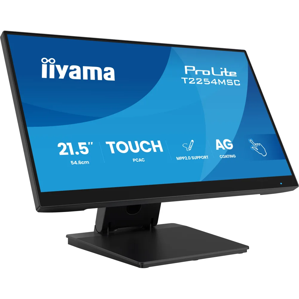 iiyama ProLite T2254MSC-B2AG - LED monitor - 21.5" (18.7" viewable) - touchscreen - 1920 x 1080 Full HD (1080p) @ 100 Hz - IPS - 300 cd/m² - 1300:1 - 4 ms - HDMI, DisplayPort - speakers - black