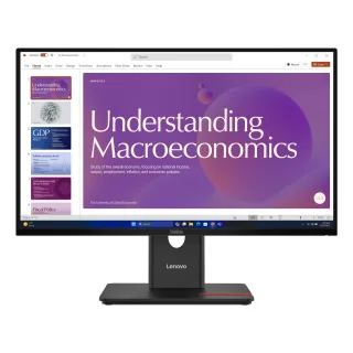 Lenovo ThinkVision T24d-40 - LED monitor - 24" (23.8" viewable) - 1920 x 1080 Full HD (1080p) @ 120 Hz - IPS - 250 cd/m² - 1500:1 - 4 ms - HDMI, DisplayPort, USB-C - speakers - eclipse black