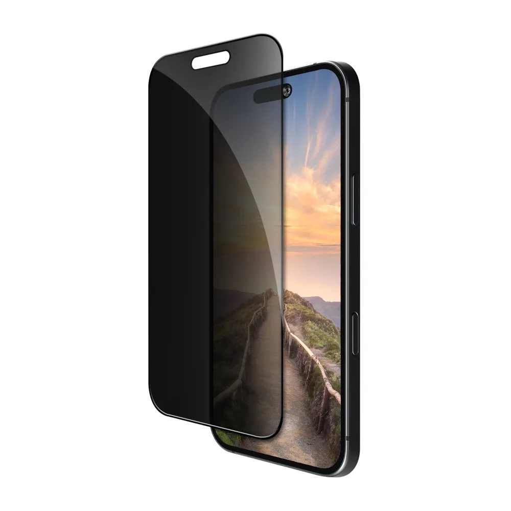 dbramante1928 Eco-shield - Screen protector for mobile phone - with privacy filter - frame colour black - for Apple iPhone 17 Pro