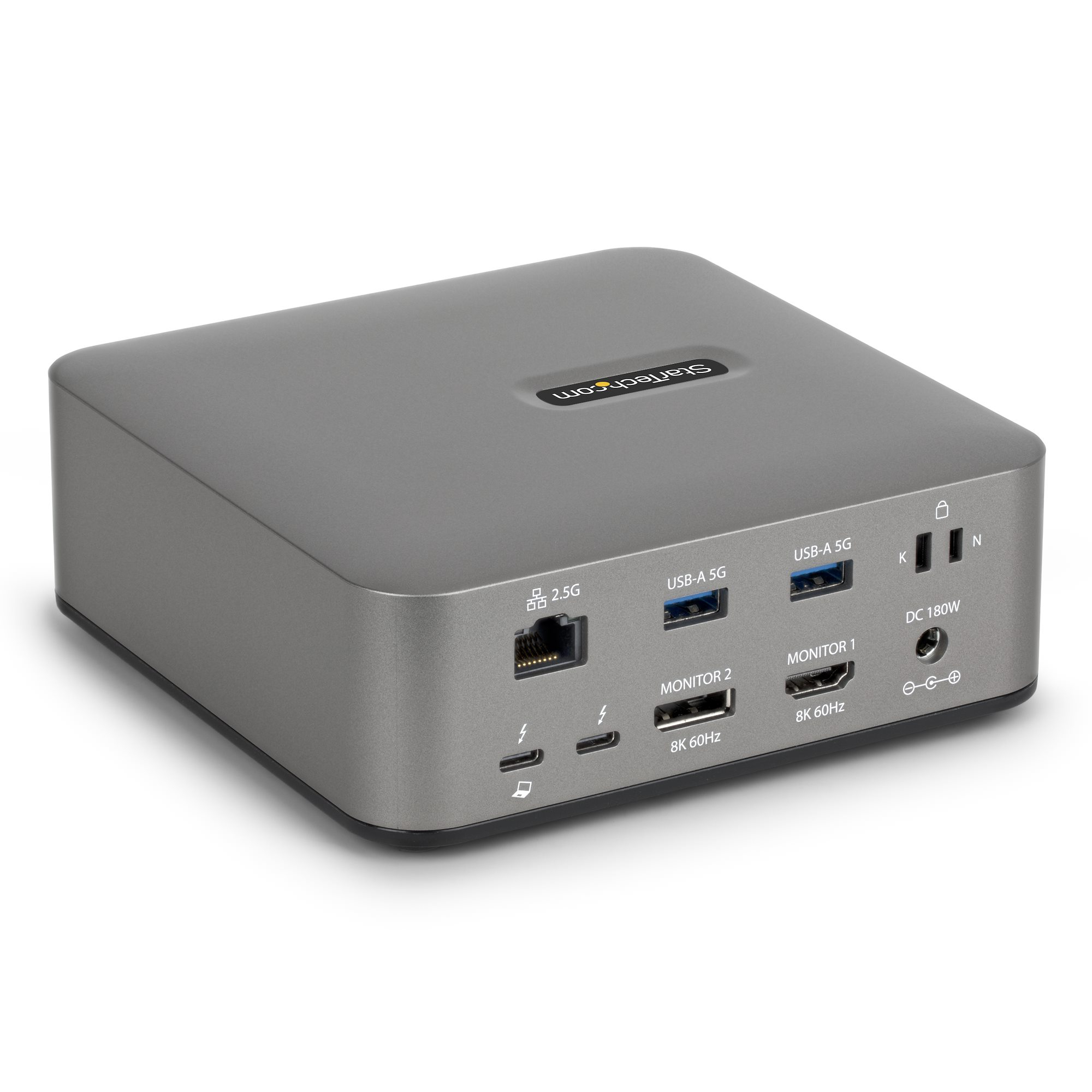 Startech - Docking station - for tablet, laptop - USB-C / USB4 / Thunderbolt 3 / Thunderbolt 4 / Thunderbolt 5 / USB-A - HDMI, DP - 1GbE - 180 Watt - TAA Compliant - United Kingdom, Europe
