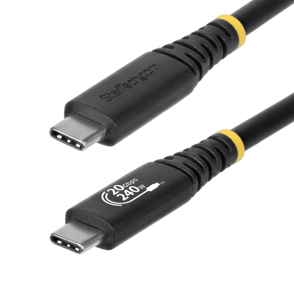 StarTech - USB cable - USB-C (M) to USB-C (M) - USB4 / Thunderbolt 3 / Thunderbolt 4 / DisplayPort 1.4 - 2 m - 4K120Hz support, rugged, extended power range (EPR), Power Delivery 3.1 support, flexible - black