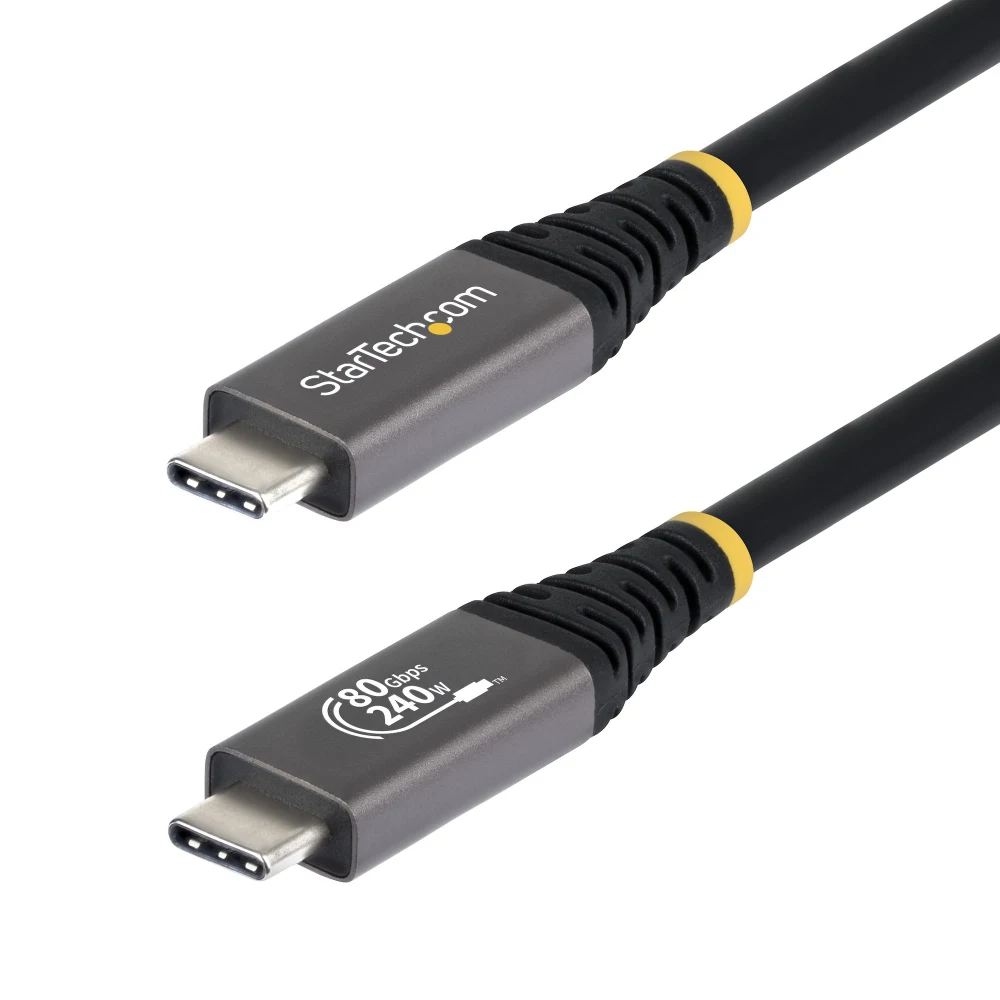 StarTech - USB cable - USB-C (M) to USB-C (M) - USB4 / Thunderbolt / DisplayPort 2.1 - 1.01 m - 4K120Hz support, 8K60Hz support, extended power range (EPR), Power Delivery 3.1 support - black