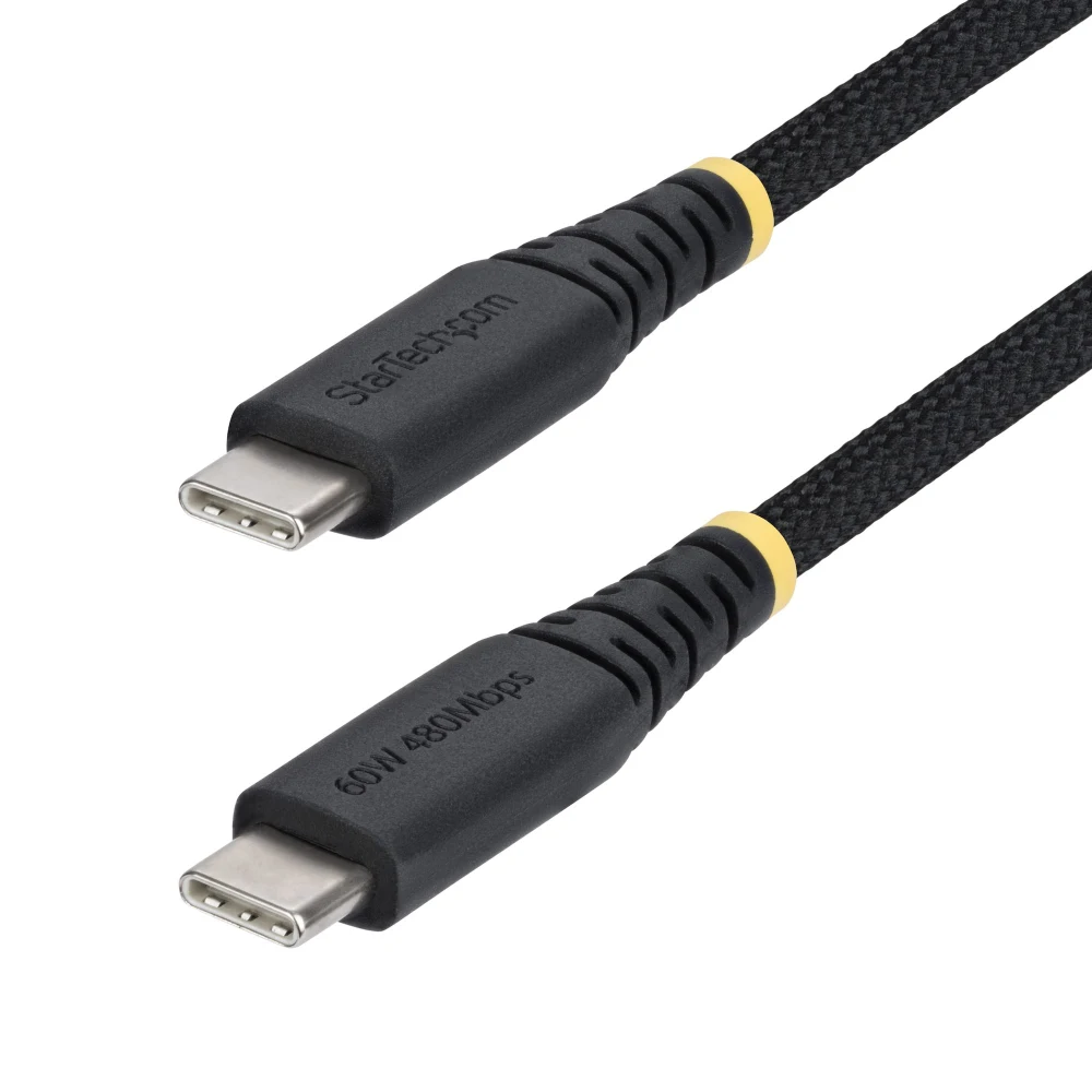 StarTech - USB cable - USB-C (M) to USB-C (M) - USB 2.0 - 3 A - 2 m - USB Power Delivery (60W) - black