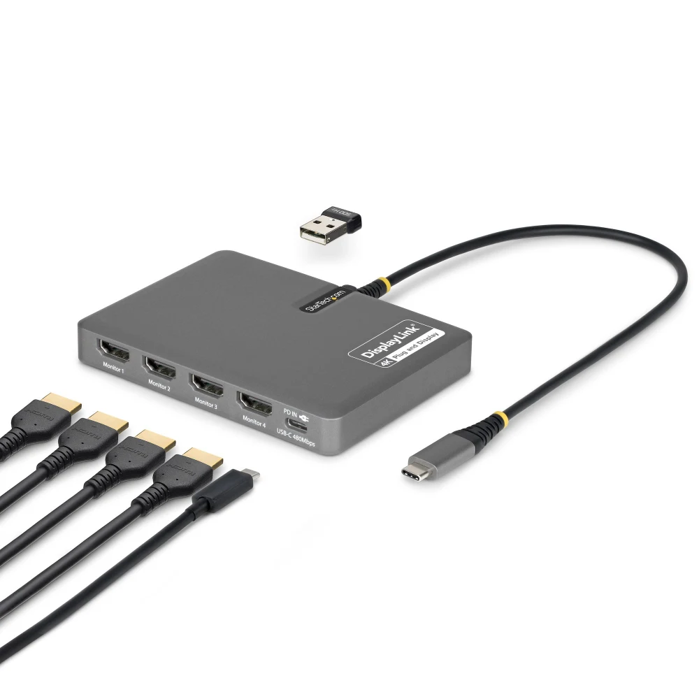 Startech - Docking station - for laptop - USB-C - 4 x HDMI - TAA Compliant