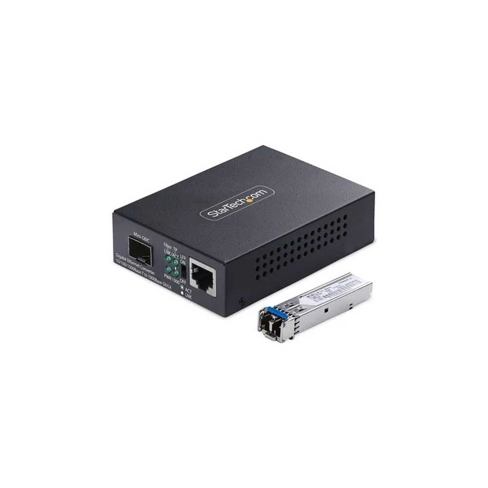 Startech - Fibre media converter - 1GbE - over fibre optic - 10Base-T, 1000Base-LX, 100Base-TX, 1000Base-T - LC Duplex single-mode / RJ-45 - up to 20 km - 1310 nm - TAA Compliant
