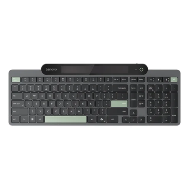 Lenovo - Keyboard - self-charging - wireless - Bluetooth 5.1 - QWERTY - UK - black - brown box