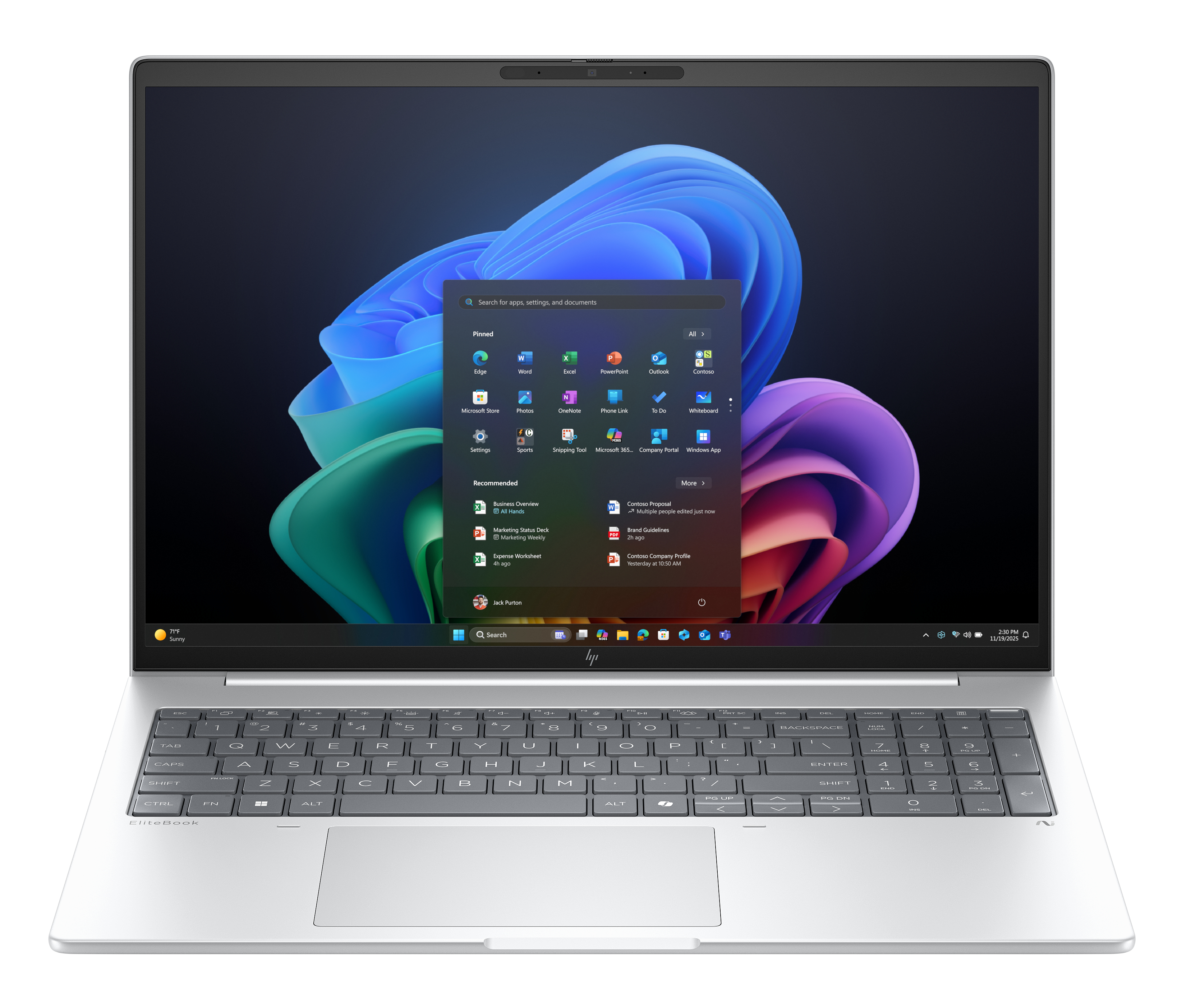 HP EliteBook 8 G1i Notebook Next Gen AI - Copilot+ PC - Intel Core Ultra 7 - 256V / up to 4.8 GHz - Win 11 Pro - Intel Arc Graphics - 16 GB RAM - 512 GB SSD NVMe - 16" IPS 1920 x 1200 - NFC, Wi-Fi 7, Bluetooth - glacier silver - kbd: UK - with HP Wolf Pro