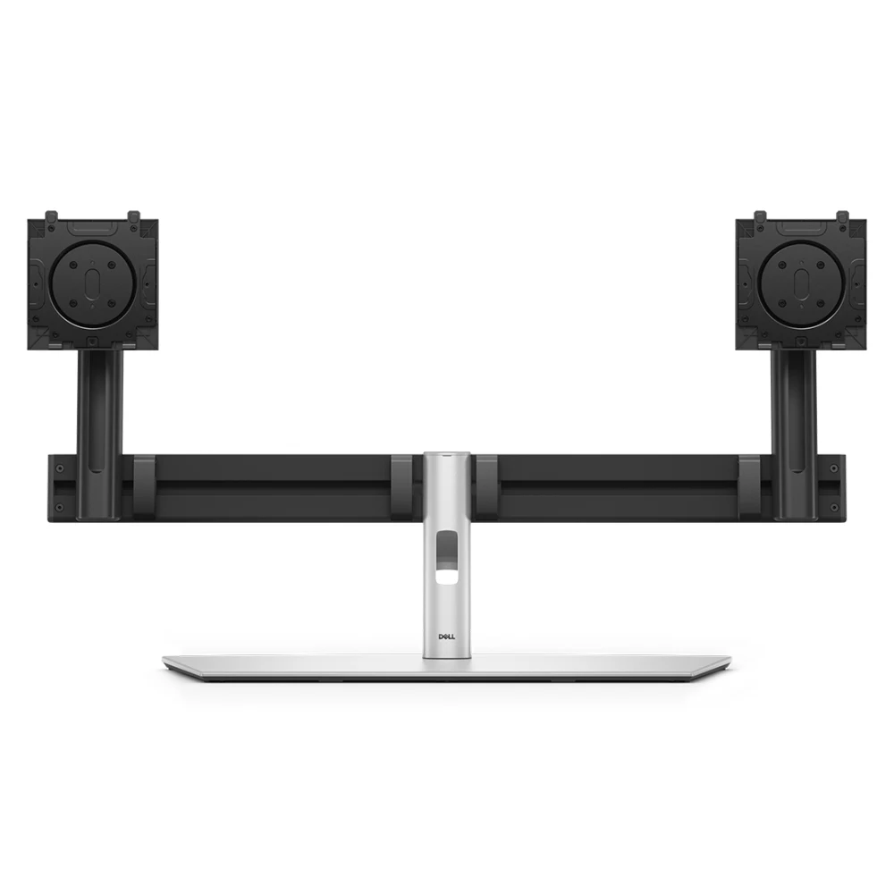 Dell Pro Dual Monitor Stand - MDS26 - Stand - for 2 monitors - quick release mechanism - silver/black - screen size: 19"-27" - mounting interface: 100 x 100 mm - desktop