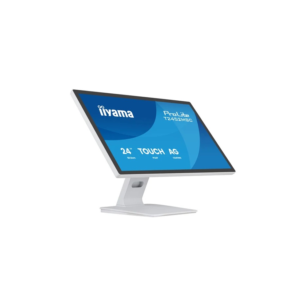 iiyama ProLite T2452MSC-W1AG - LED monitor - 24" (23.8" viewable) - touchscreen - 1920 x 1080 Full HD (1080p) - IPS - 400 cd/m² - 1000:1 - 5 ms - HDMI, DisplayPort - speakers - white
