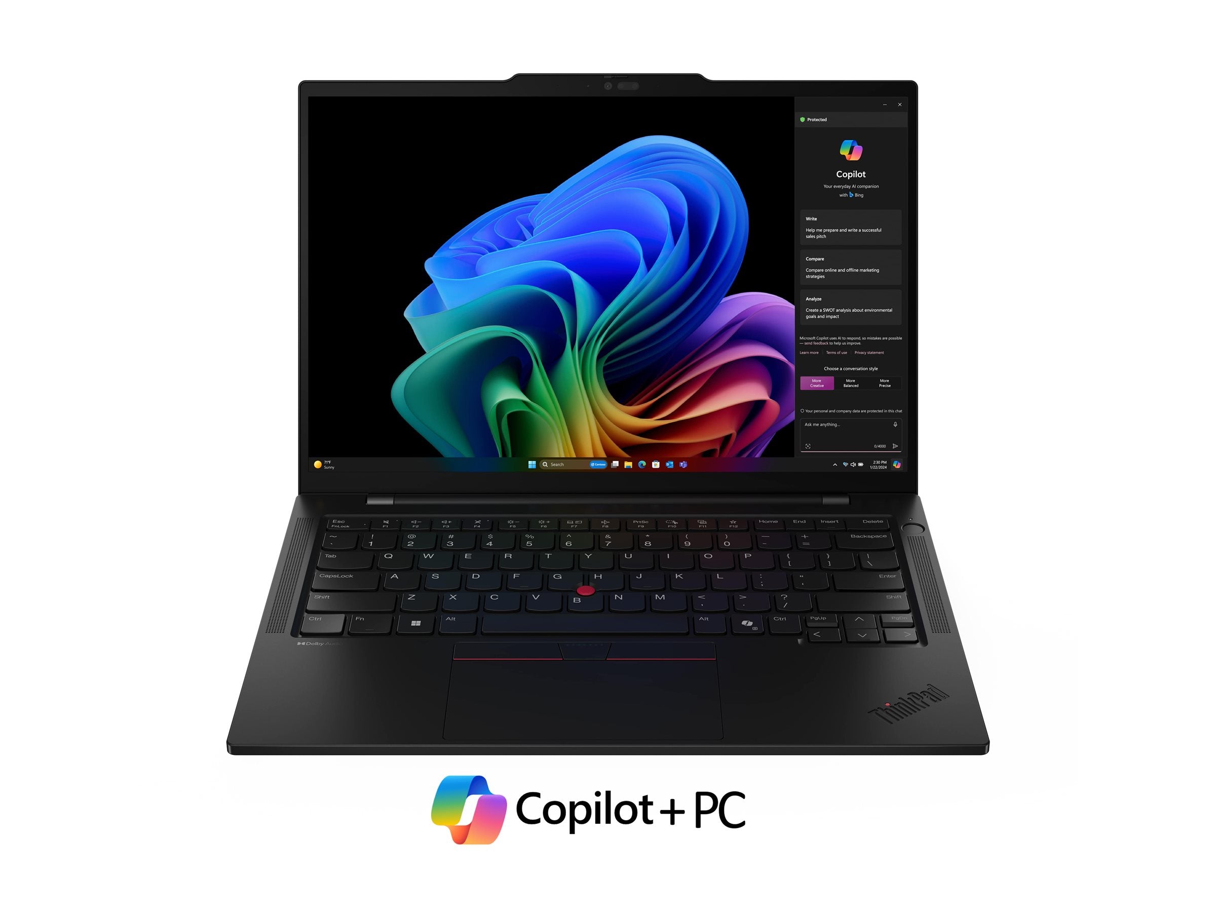 Lenovo ThinkPad T14s Gen 6 21TB - Copilot+ PC - 180-degree hinge design - AMD Ryzen AI 7 PRO - 350 / up to 5 GHz - Win 11 Pro - Radeon 860M - 16 GB RAM - 512 GB SSD TCG Opal Encryption 2, NVMe - 14" IPS 1920 x 1200 - Wi-Fi 7, Bluetooth - black - kbd: UK -