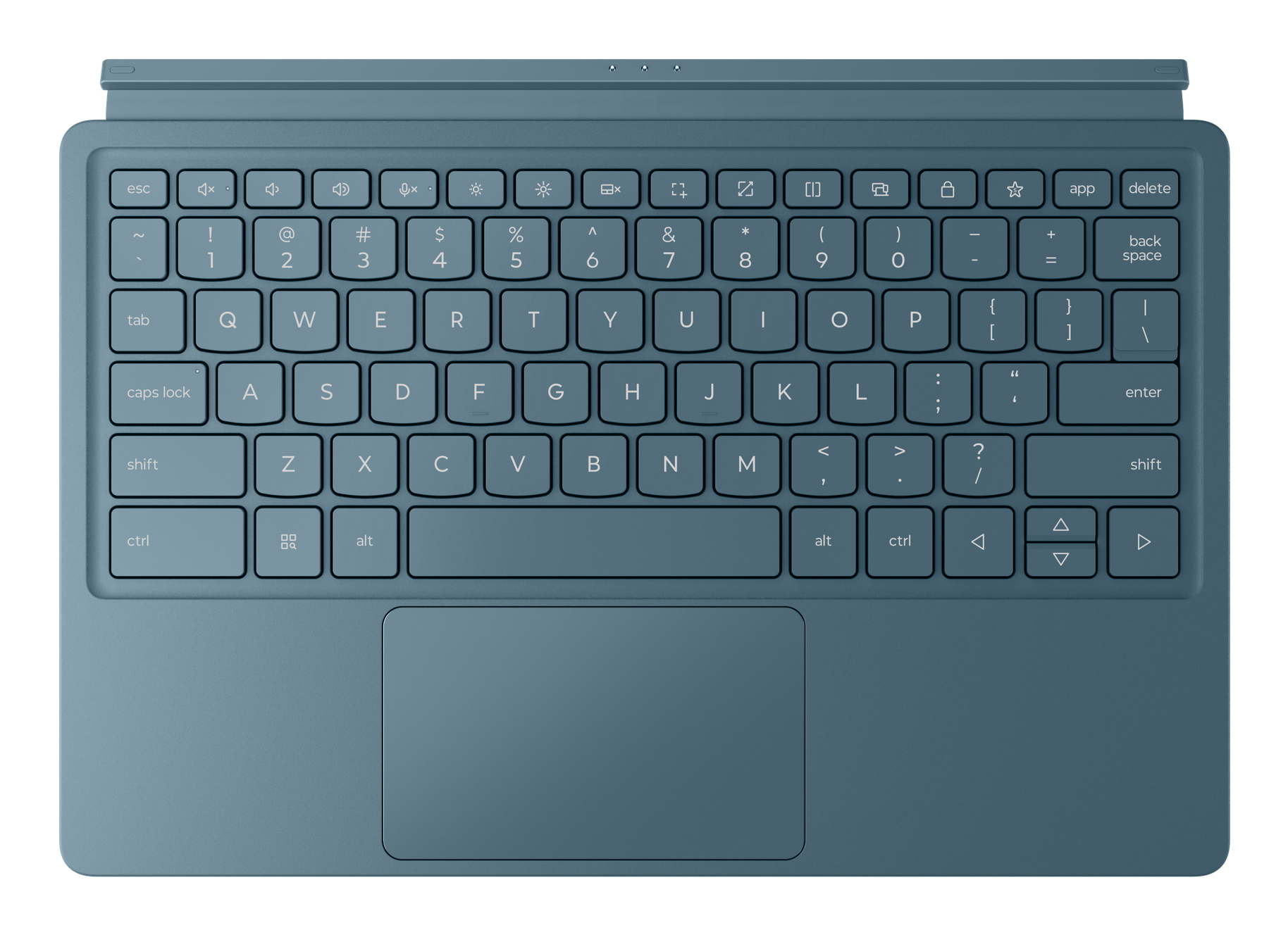 Lenovo Keyboard Pack - Keyboard and folio case (stand cover) - with trackpad - POGO pin - tidal teal - for Yoga Tab Plus ZAEG, ZAF9