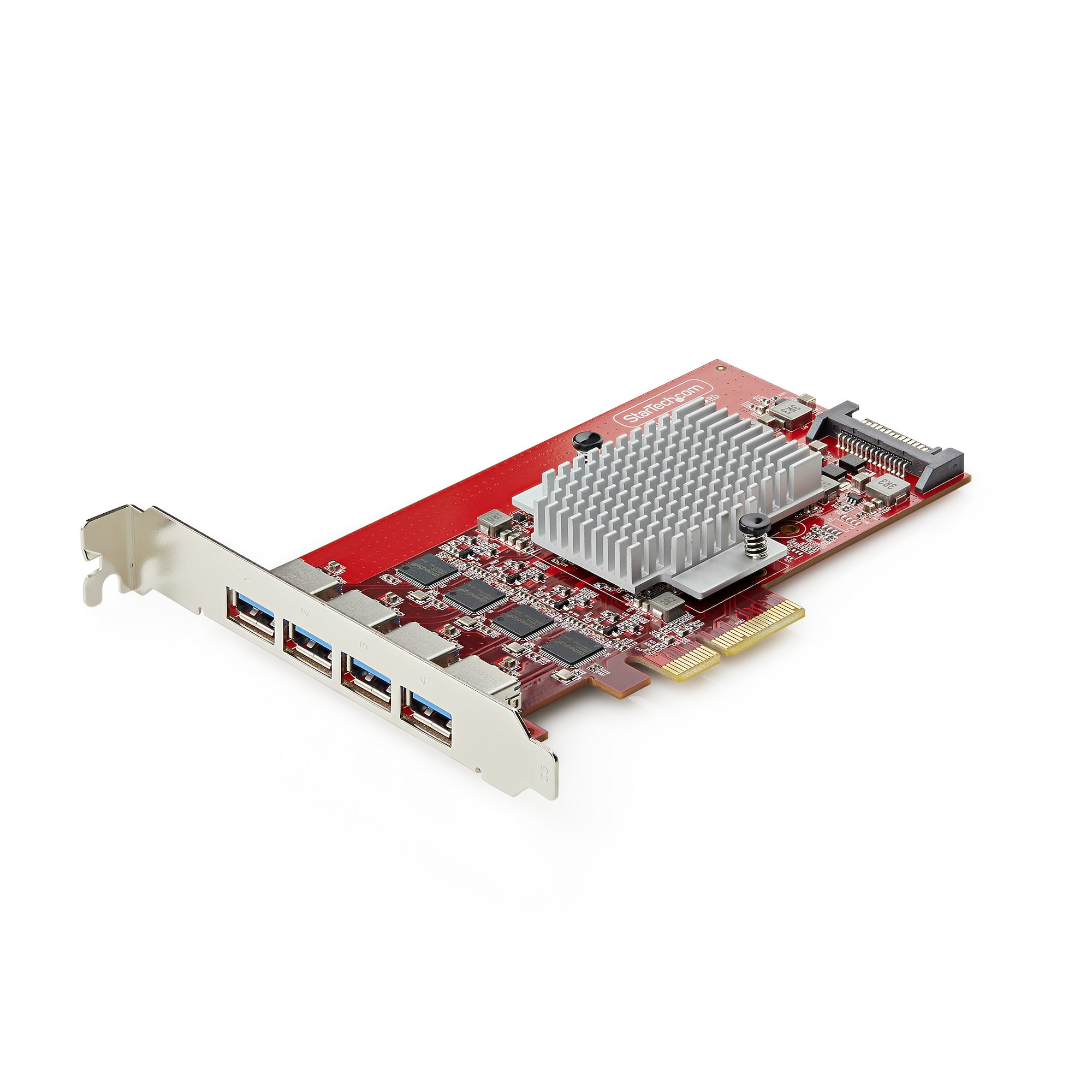 Startech - USB adapter - PCIe 3.0 x4 low profile - USB 3.2 Gen 2 x 4 - red - TAA Compliant