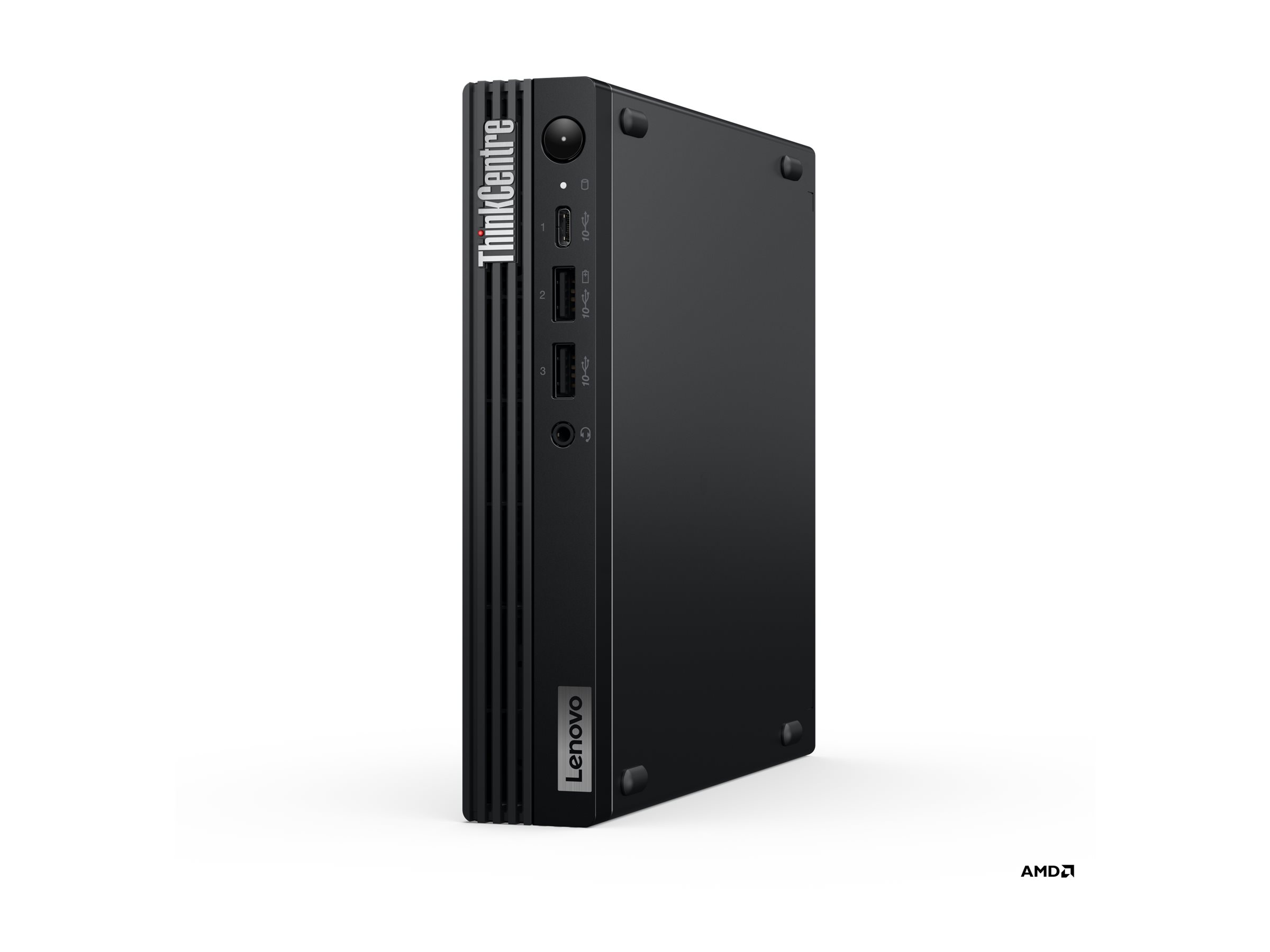 Lenovo ThinkCentre M75q Gen 5 12RQ - Tiny Ryzen 5 8500GE / up to 5 GHz - RAM 8 GB - SSD 256 GB - TCG Opal Encryption - Radeon 740M - Gigabit Ethernet, IEEE 802.11ax (Wi-Fi 6E), Bluetooth 5.3 - Win 11 Pro - monitor: none - keyboard: UK - black
