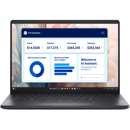 Dell Pro 13 Plus PB13250 Intel? Core? Ultra 7 266V, vPro? (48 TOPS NPU, 8 cores, up to 5.0 GHz) 16 GB: LPDDR5x, 8533 MT/s (onboard) 512 GB, SSD 13.3", Non-Touch, FHD+, IPS, Anti-Glare, 300 nits, 45% NTSC, 5MP + IR Cam, 5G capable Fingerprint Reader, Smart