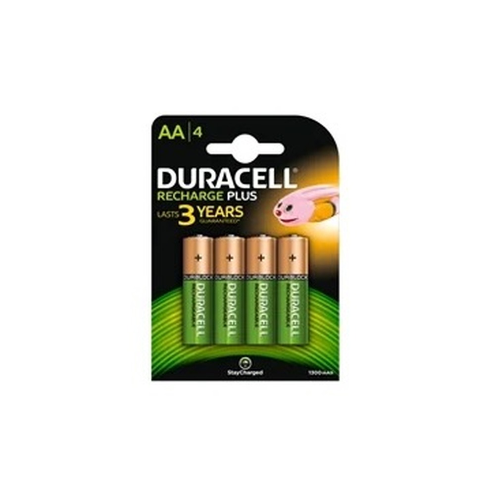 Duracell Recharge Plus Pack of 4 AA 1300mAh Rechargeable Batteries
