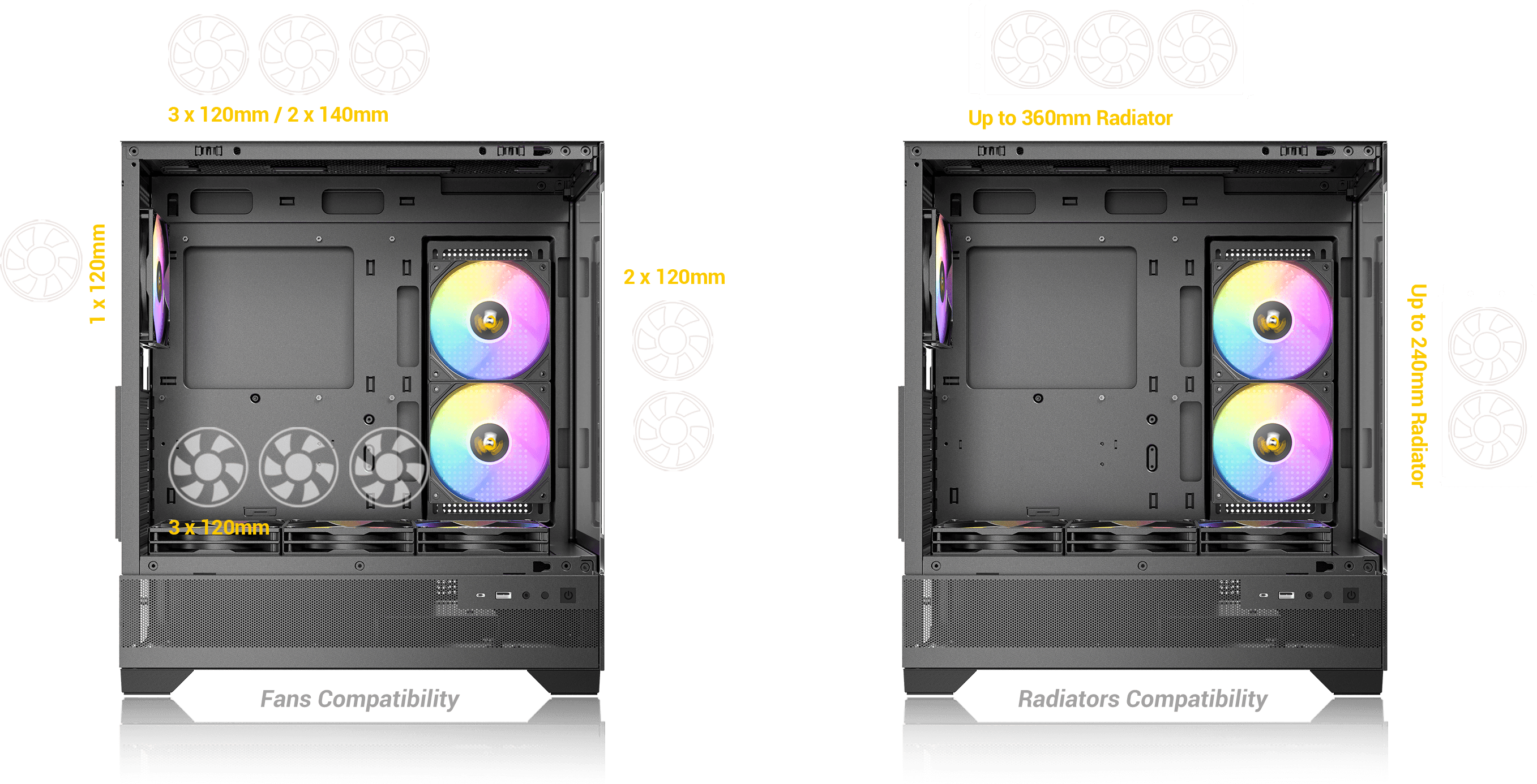 ANTEC CX700 Mid Tower Gaming Case, White, 270 Full-View Tempered Glass, 3 x 120 mm ARGB PWM Fans, 1 x USB 3.0 / 1 x USB Type-C, ATX, Micro ATX, ITX