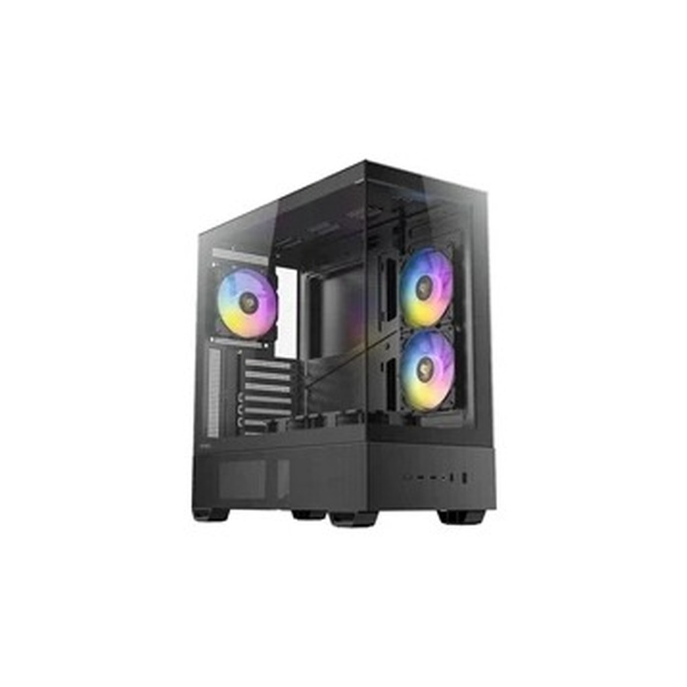 Antec CX705 ARGB Gaming PC Case Mid Tower, 270° Tempered Glass, RGB Fans, ATX/Micro-ATX/ITX Compatible, USB-C, High Airflow, Black