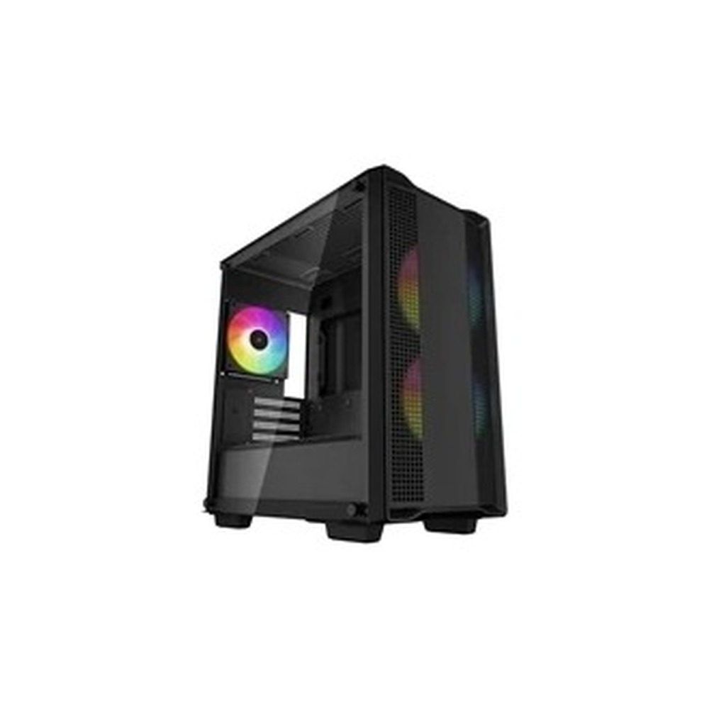 DeepCool CC360 ARGB, Black, Mini Tower Chassis w/ Tempered Glass Window, 3x 120mm ARGB Fans, USB 3.0, mATX/mITX