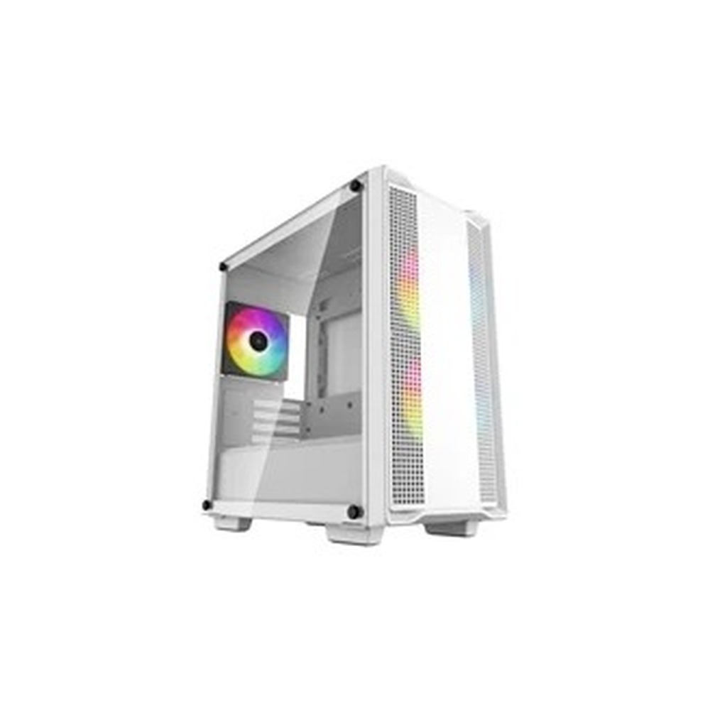DeepCool CC360 ARGB WH, White, Mini Tower Chassis w/ Tempered Glass Window, 3x 120mm ARGB Fans, USB 3.0, mATX/mITX