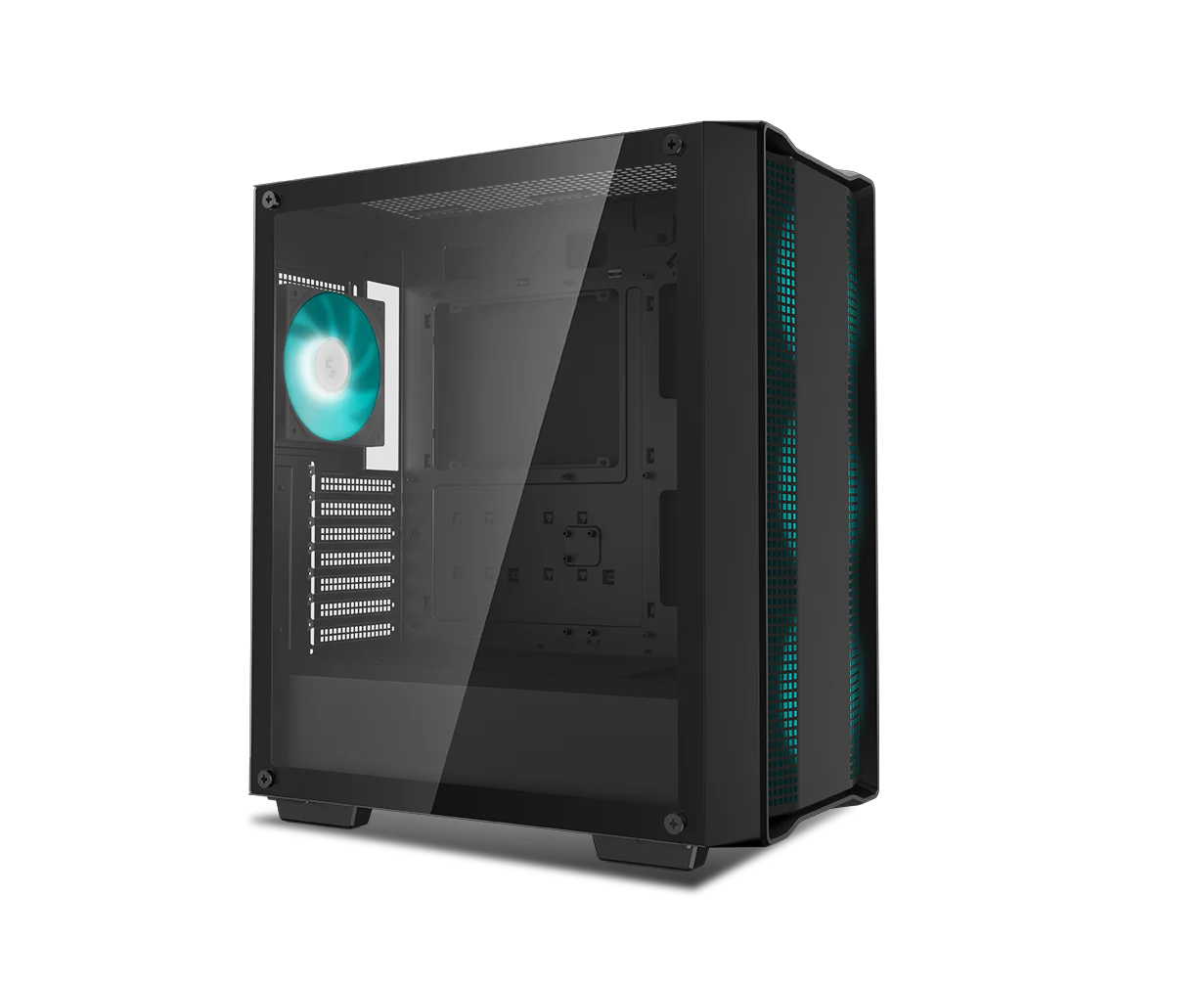 DeepCool CC560 ARGB V2 Case, Gaming, Black, Mid Tower, 1 x USB 3.0 / 1 x USB 2.0, Tempered Glass Side Window Panel, Abundant Airflow Performance, Addressable RGB LED Fans, ATX, Micro ATX, Mini-ITX