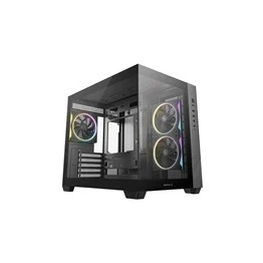 DeepCool CG330 3F ARGB Dual-Chamber Micro-ATX Tower Case, Tempered Glass Panels, 3 x 120mm ARGB Fans, USB 3.0, ITX/Micro-ATX, Black