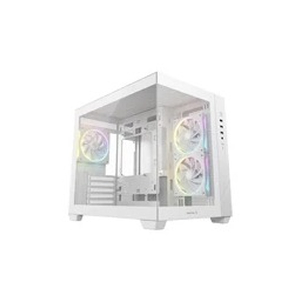 DeepCool CG330 3F ARGB Dual-Chamber Micro-ATX Tower Case, Tempered Glass Panels, 3 x 120mm ARGB Fans, USB 3.0, ITX/Micro-ATX, White