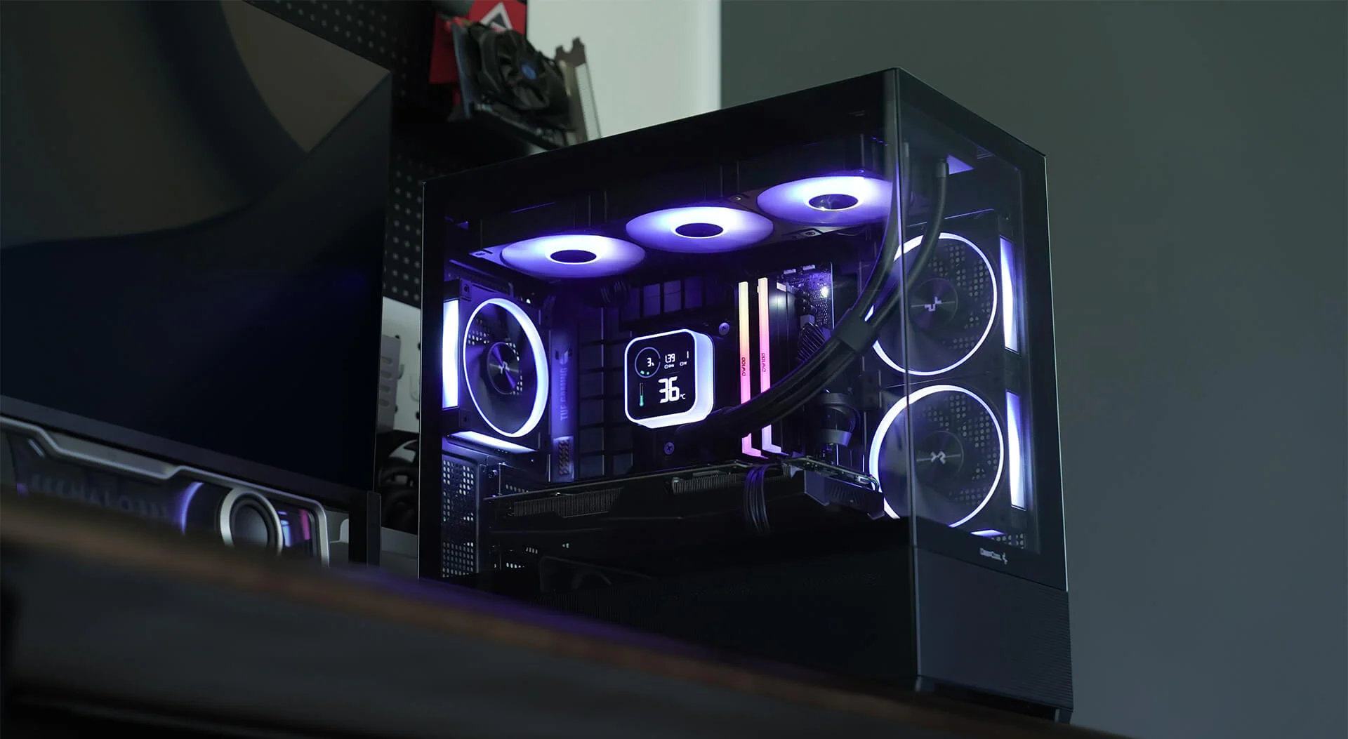 DeepCool CG380 3F Micro-ATX Gaming Case Black  Panoramic Tempered Glass Side Panel, Mesh Airflow Front, 3 Pre-Installed ARGB Fans, USB-C & USB-A Front I/O, Spacious SFF/mATX/ITX Build Support