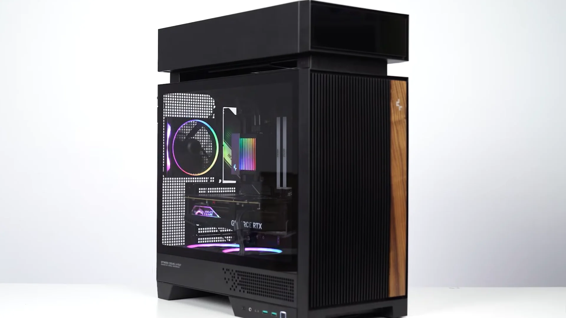 DeepCool CL6600 ARGB Modular Split-Chamber Mid-Tower ATX Case, Tempered Glass Panels,  Pre-installed 360mm ARGB Liquid Cooler, 2 x FL12R  SE ARGB Fans, USB 3.0, Mini-ITX/Mico-ATX/ATX, Black