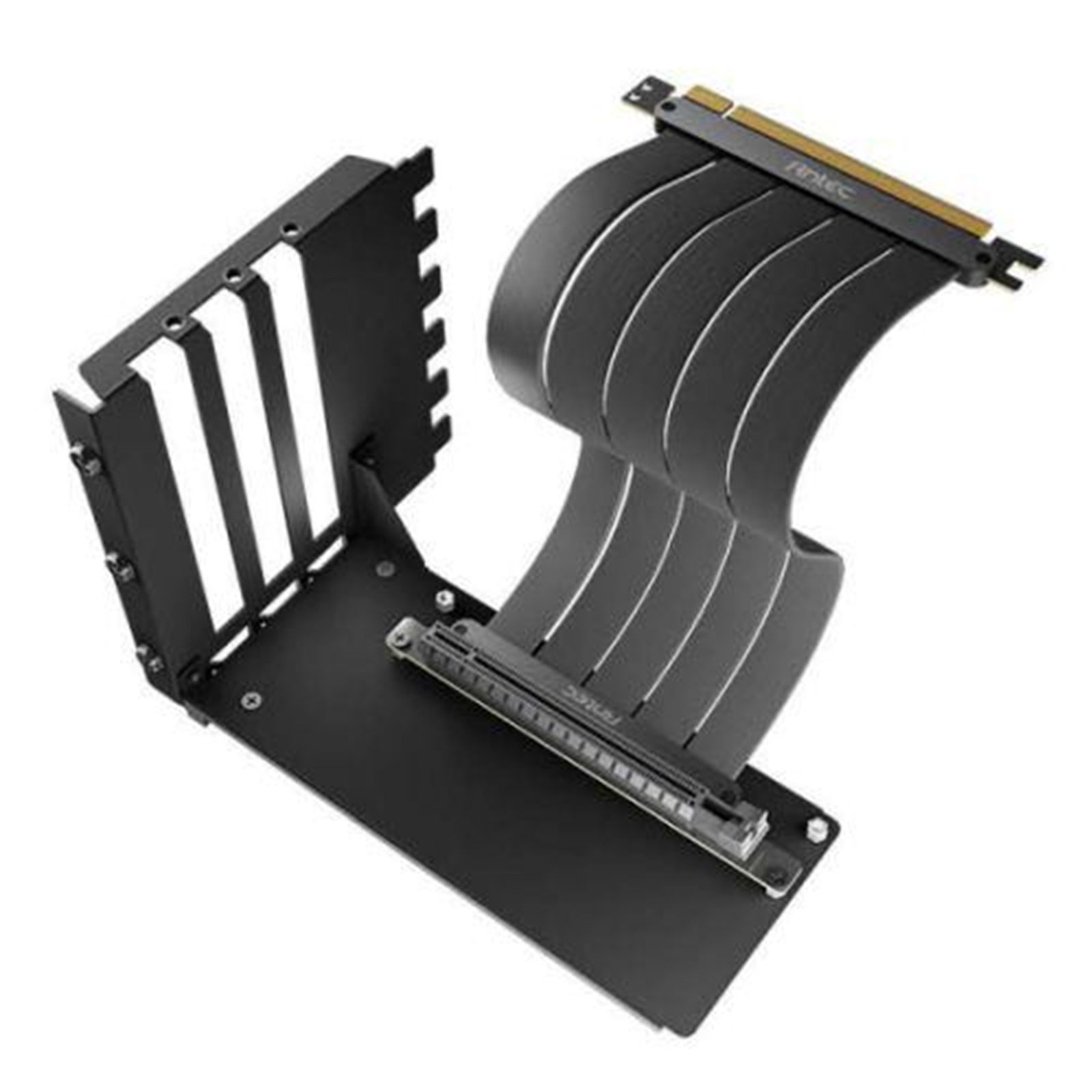 Antec 200mm PCIe 4.0 Riser Cable with Bracket Mount, Black,  Designed To Allow Vertical Mounting Of A Graphics Card