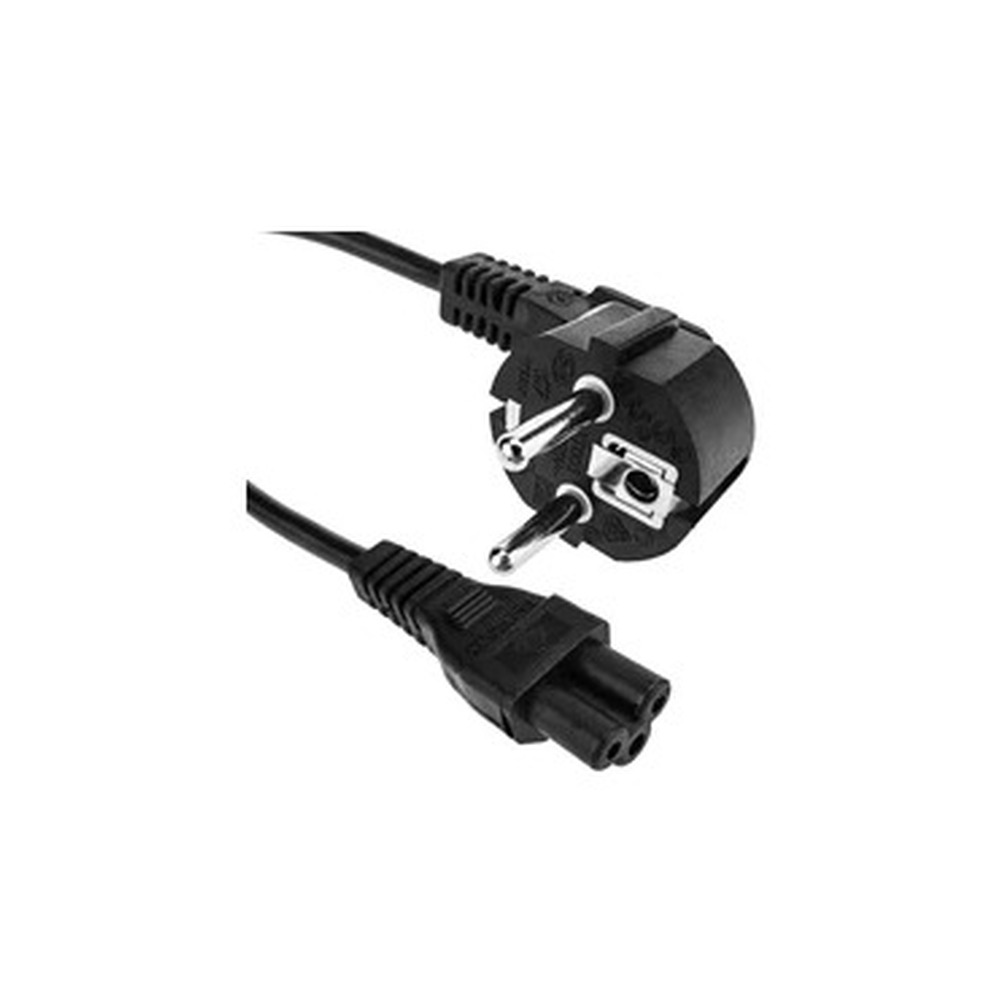 EU 2 Pin Plug To IEC C5 60cm  Mains Extension Cable - Black