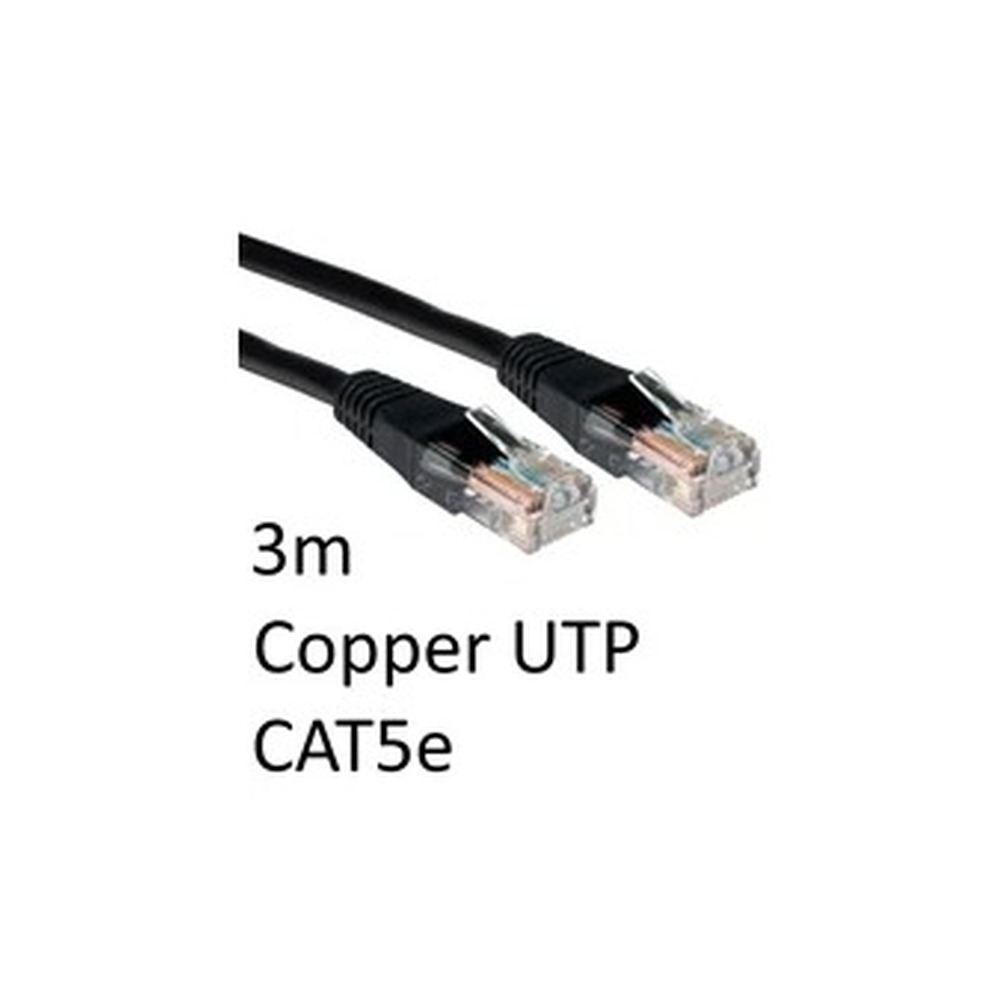 RJ45 (M) to RJ45 (M) CAT5e 3m Black OEM Moulded Boot Copper UTP Network Cable