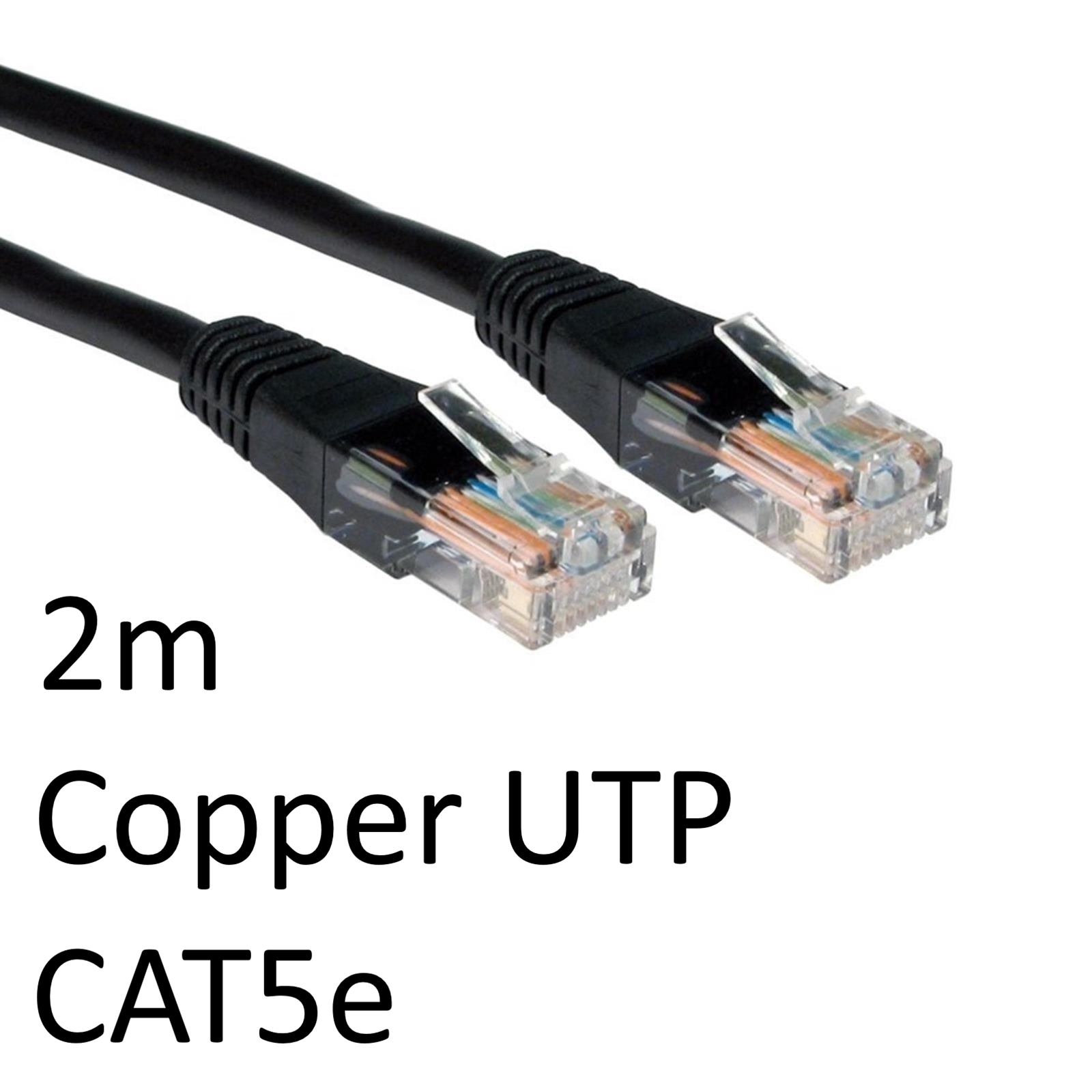 RJ45 (M) to RJ45 (M) CAT5e 25m Black OEM Moulded Boot Copper UTP Network Cable